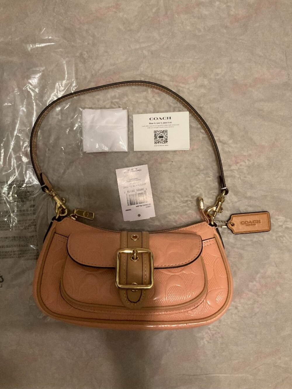 COACH ashton mini shoulder bag in signature leather. gold /faded/blach. item # c